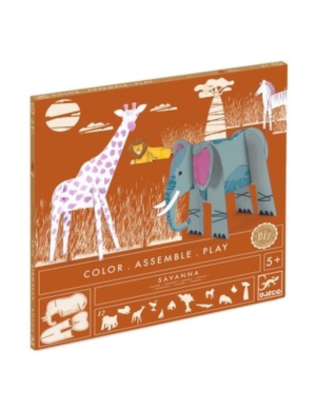 Do it Yourself Figurines 3D à colorier Savane