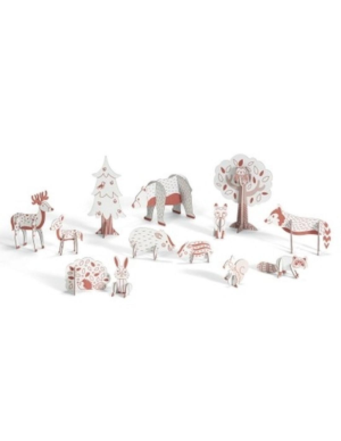 Do it Yourself Figurines 3D à colorier Forêt