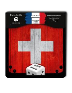 Piste de dés néoprène - Wood Swiss Flag 2